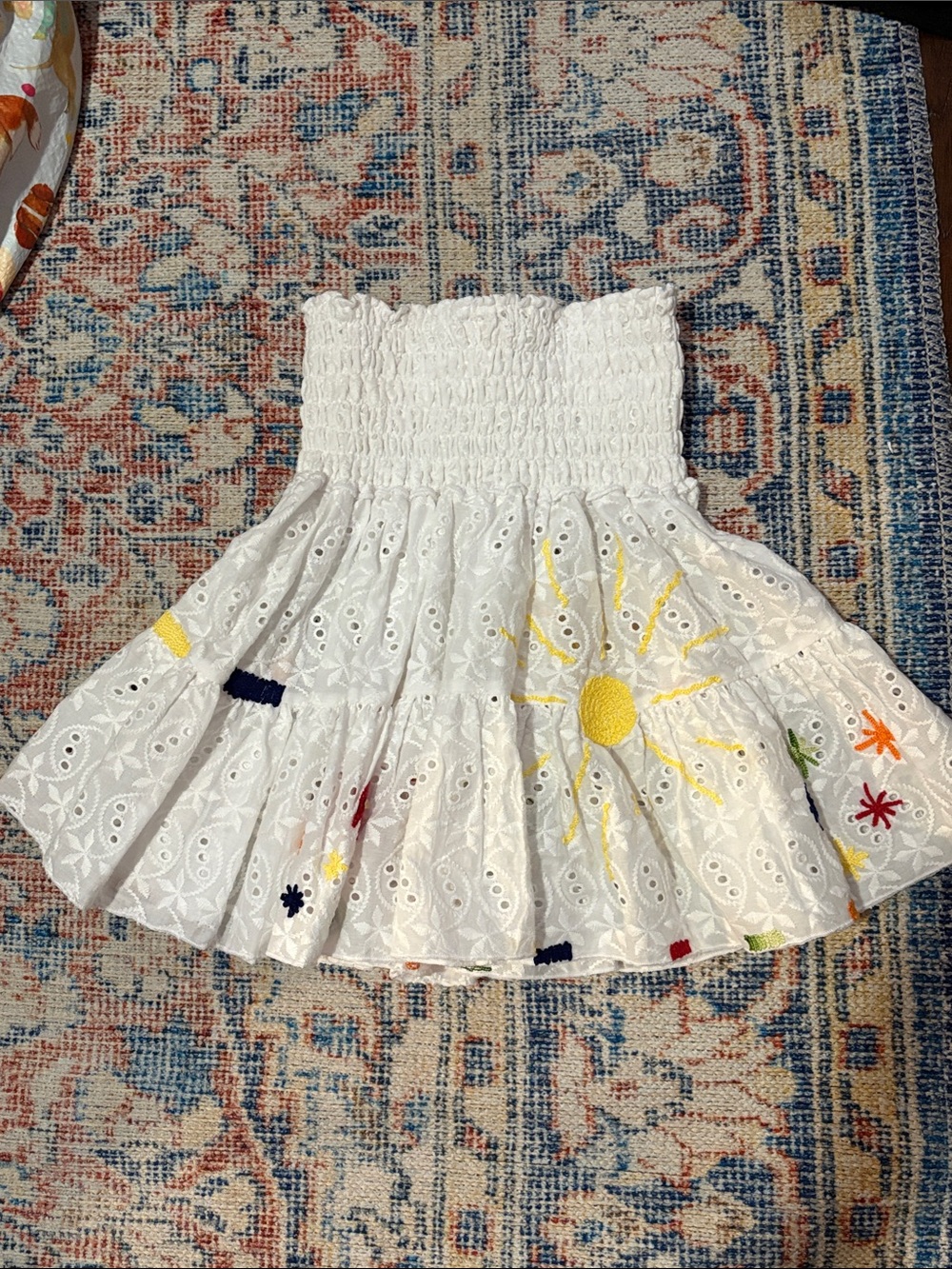 Capuccino Createur Handmade in France Smocked Skirt OS EUC - Picture 2 of 5